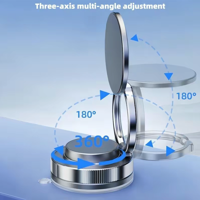 360° Rotating Magnetic Phone Mount with Vacuum Suction