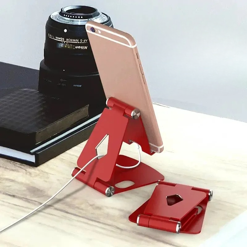 Dual Folding Phone Stand – Portable Desktop Holder Cradle Dock Compatible With All Phones & Tablets