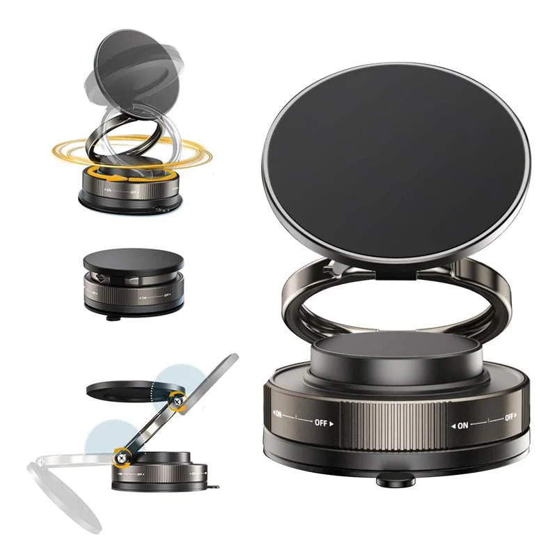 360° Rotating Magnetic Phone Mount with Vacuum Suction