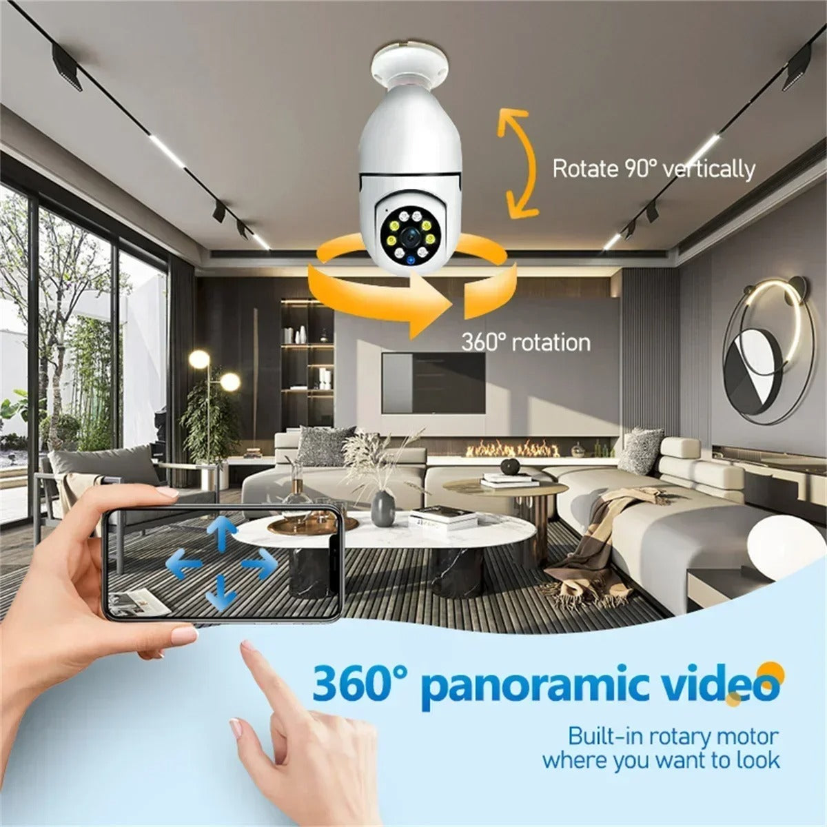 SmartLight 360 Security Camera – Wireless, 360 View, Motion Alerts & Night Vision