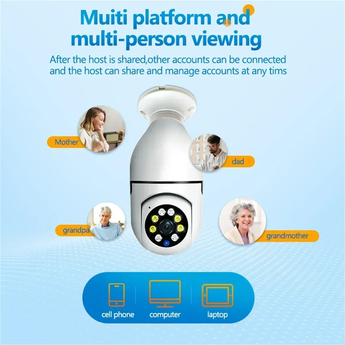 SmartLight 360 Security Camera – Wireless, 360 View, Motion Alerts & Night Vision