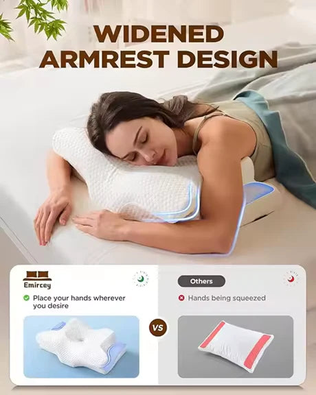 Cervical Neck Pillow for Pain Relief – Cooling, Odorless Memory Foam with Ergonomic Butterfly Shape