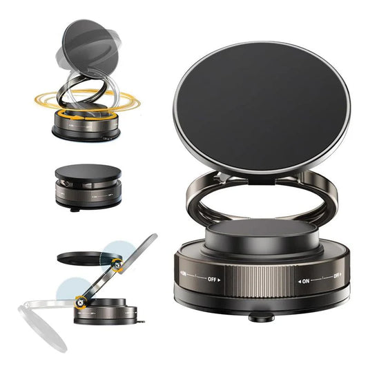 360° Rotating Magnetic Phone Mount with Vacuum Suction