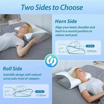 Cervical Neck Pillow for Pain Relief – Cooling, Odorless Memory Foam with Ergonomic Butterfly Shape