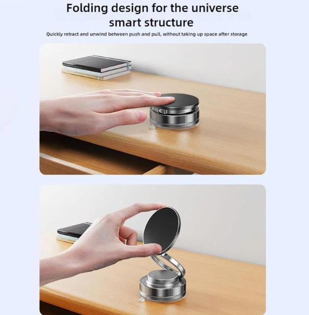 360° Rotating Magnetic Phone Mount with Vacuum Suction
