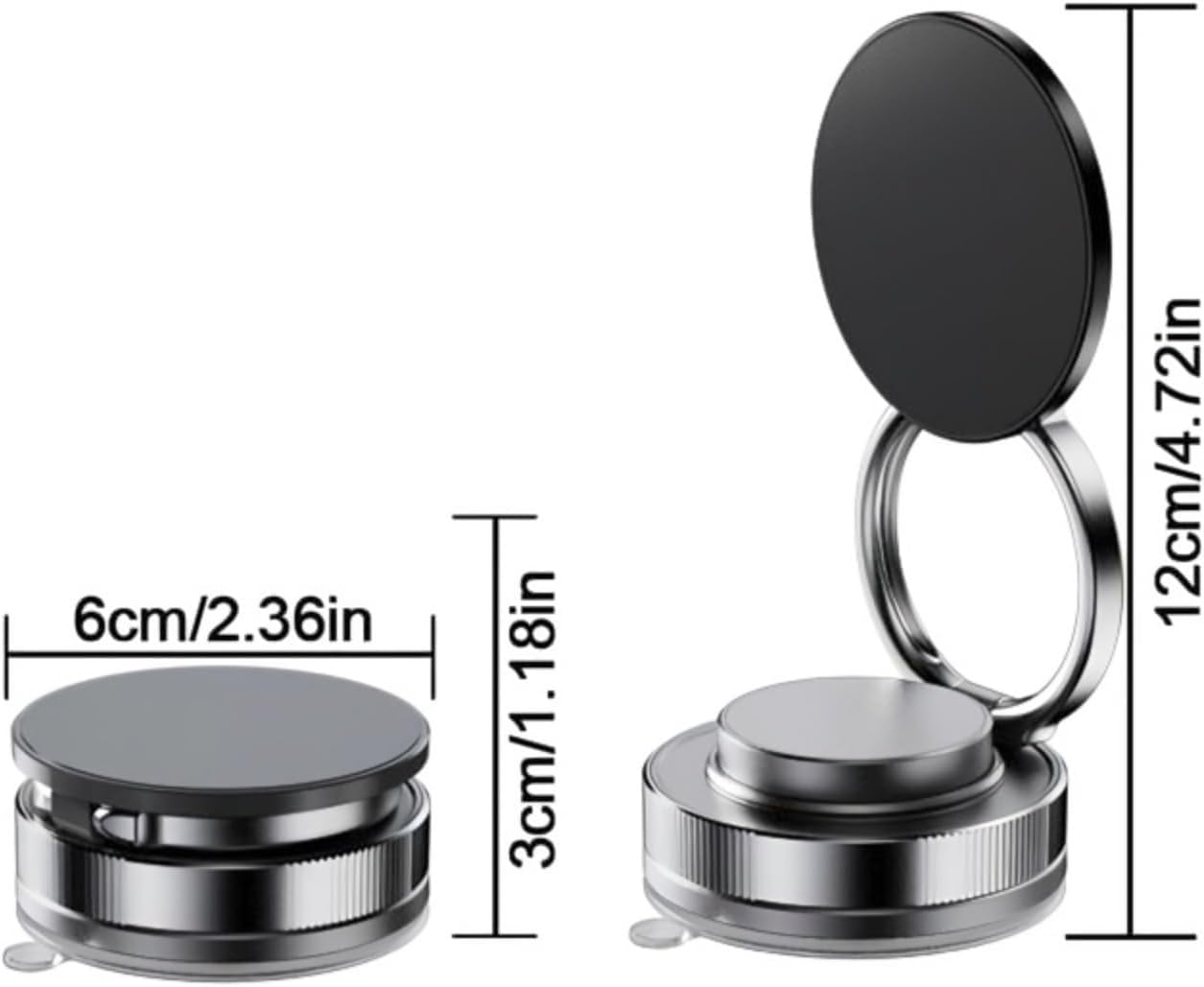 360° Rotating Magnetic Phone Mount with Vacuum Suction