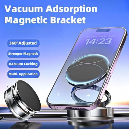 360° Rotating Magnetic Phone Mount with Vacuum Suction